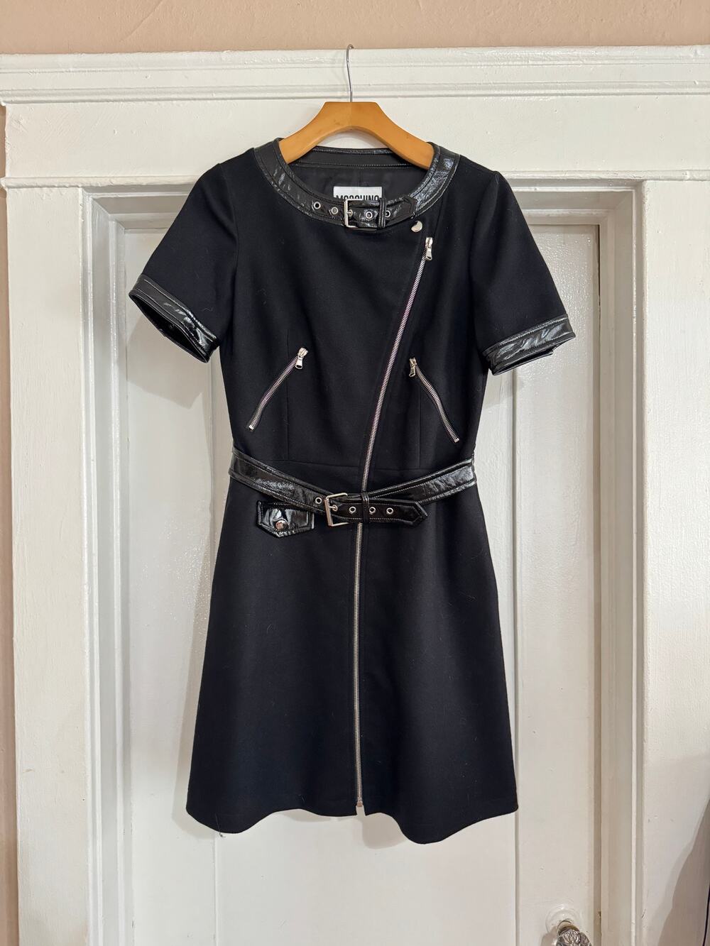 Moschino Couture Black Biker Mini Dress